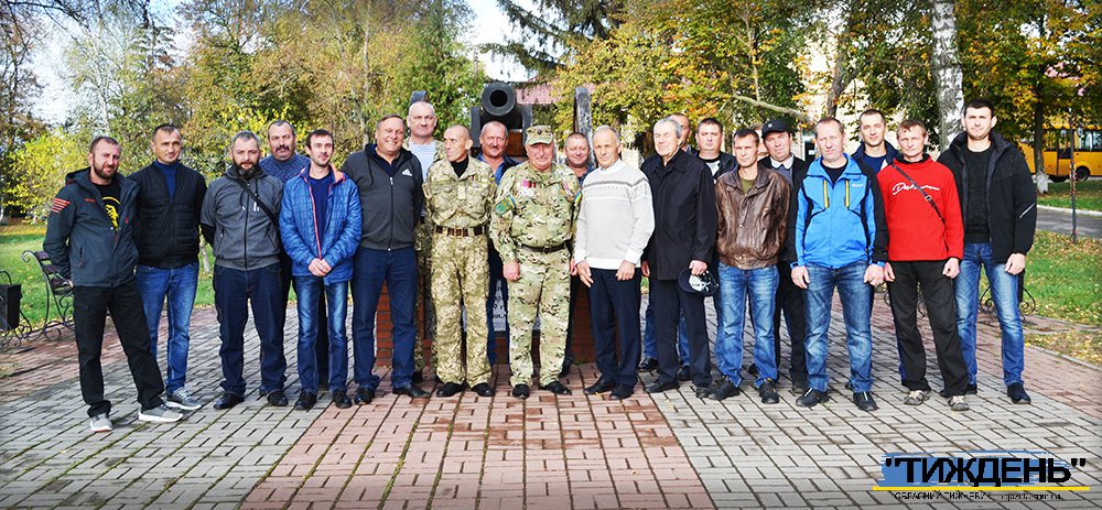 Local residents in Boromlya, who fought in the Russian-Ukrainian war since 2014