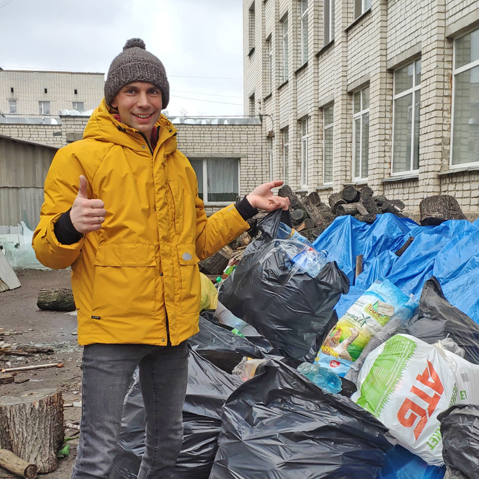 The initiator of the creation of a public garbage sorting station Oleksandr Miroshnychenko