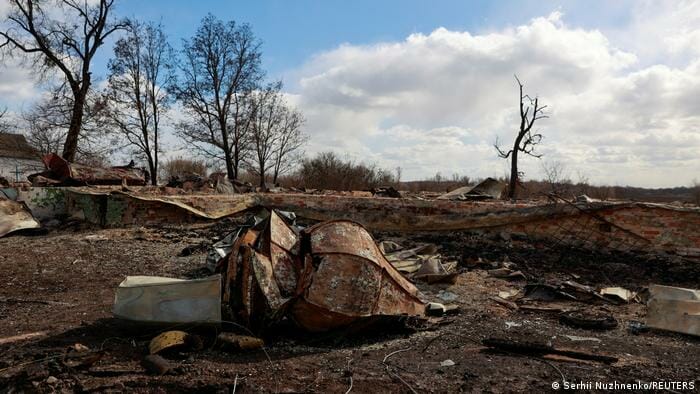 Scorched earth in place of the Church of Ascension in Lukianivka village.