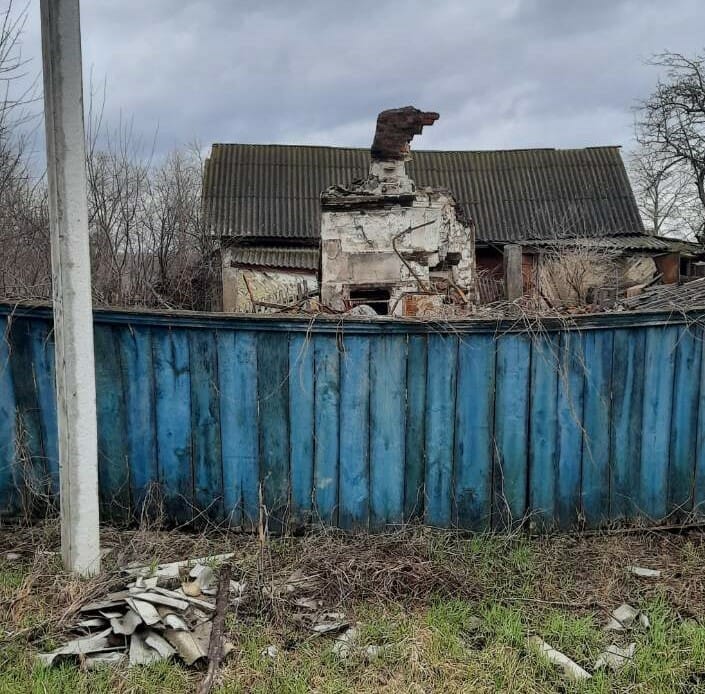 The private house in Perebudova village, destroyed as a result of shellings
