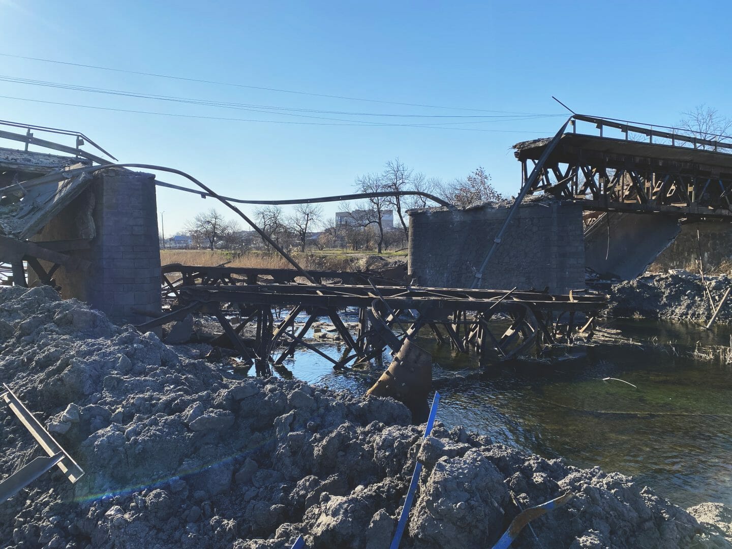 A blown-up bridge