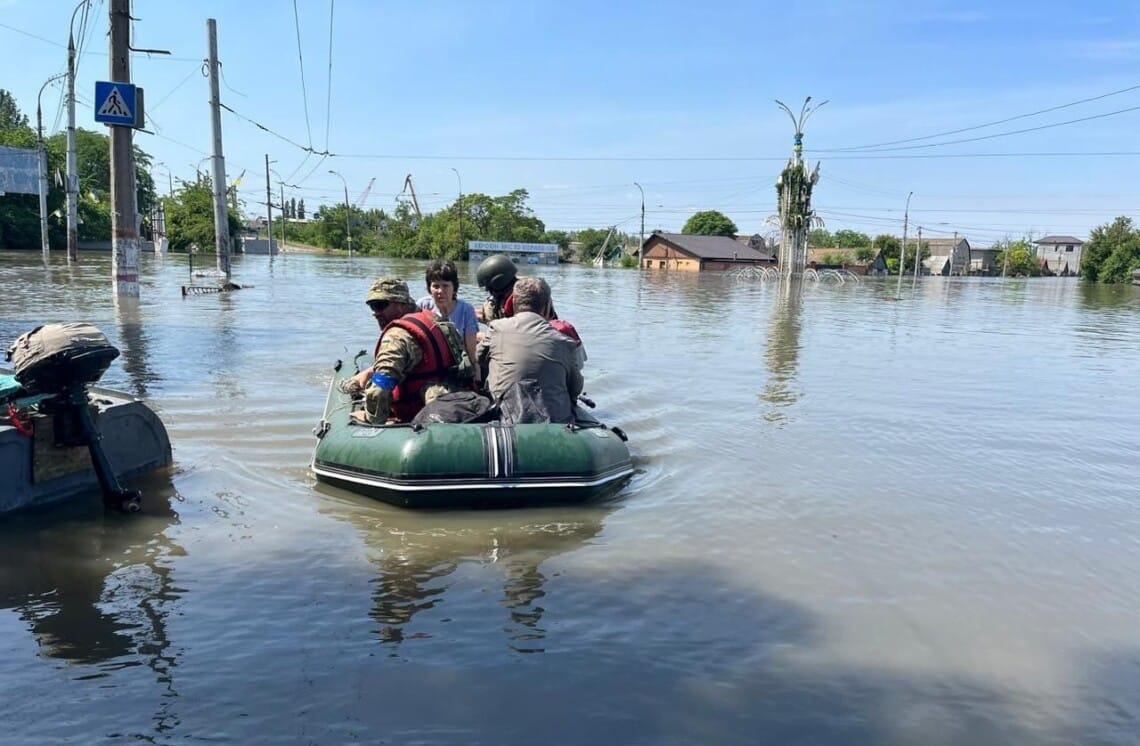 Consequences of the destruction of the Kakhovskaya HPP. Photo from open public sources