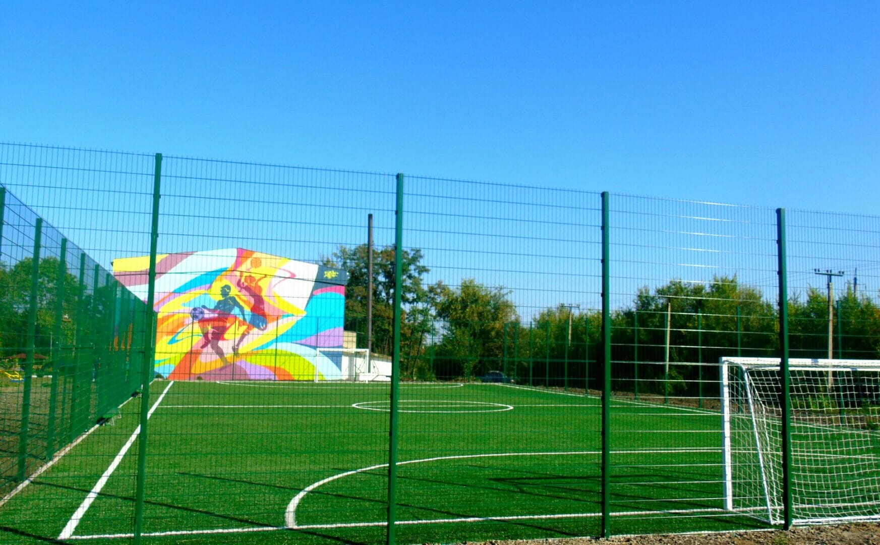  A mini-football pitch with artificial grass