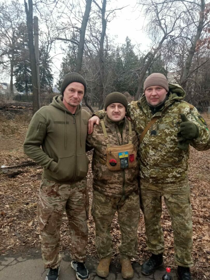 Oleksandr Shevchenko with his fellow servicemen