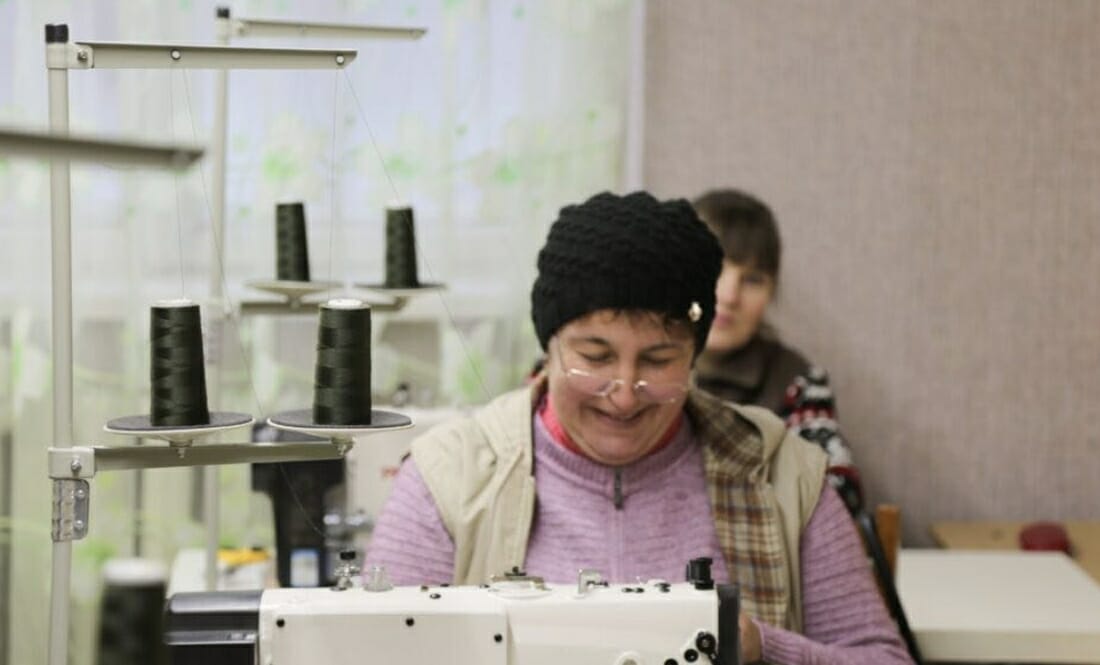 A sewing workshop in the village of Tupychiv 