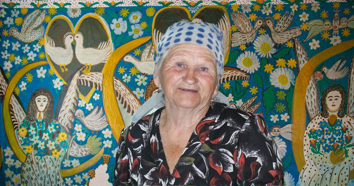 Polina Raiko in her house in Oleshky