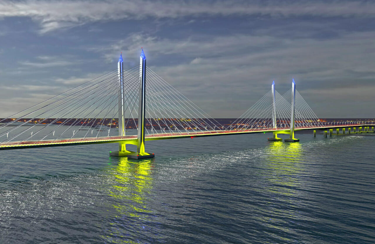 Visualization of the bridge across the Dnipro River 