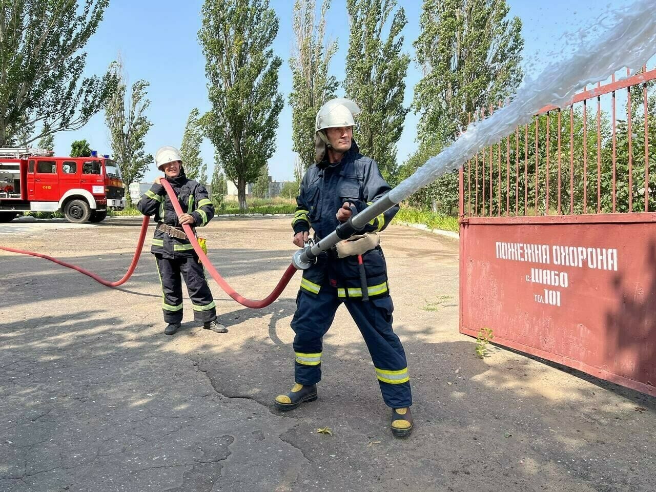 Тестування пожежного автомобіля для Білгород-Дністровського, який передали у Німеччині в рамках роботи проєкту Phoenix.