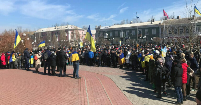 Rally in Berdiansk 
