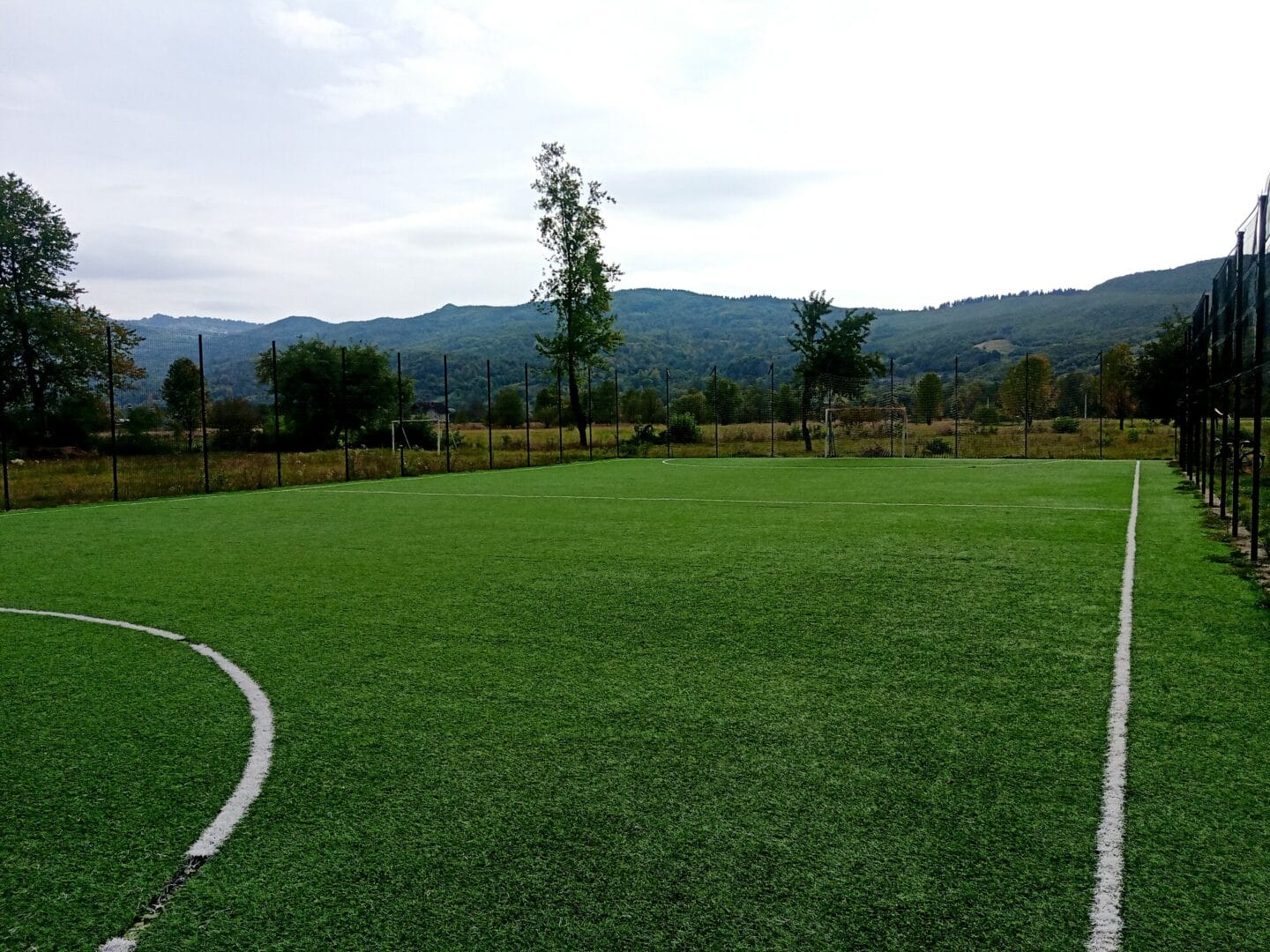 A sports ground with an artificial surface in the territory of the Velykyi Bychkiv Lyceum