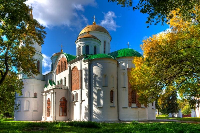 Transfiguration Cathedral, impressive with its size, 30 meters high, like a modern nine-story building