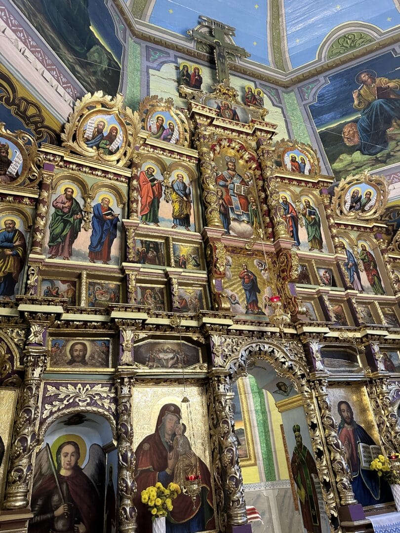 The unique iconostasis of the Church of the Ascension in the village of Cherepyn 