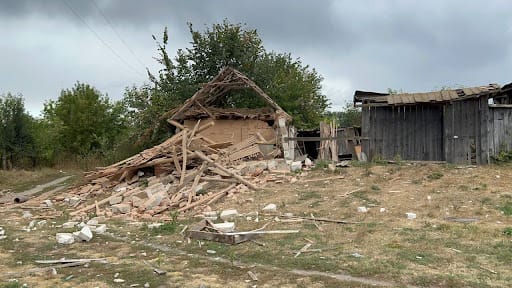 Destruction after shelling