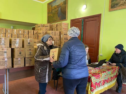Delivery of humanitarian food aid from Global Empowerment Mission Ukraine