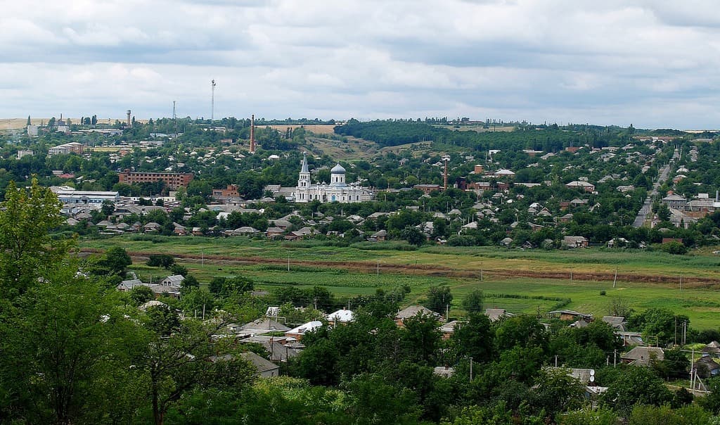 Panoramic view of the town of Ananiv