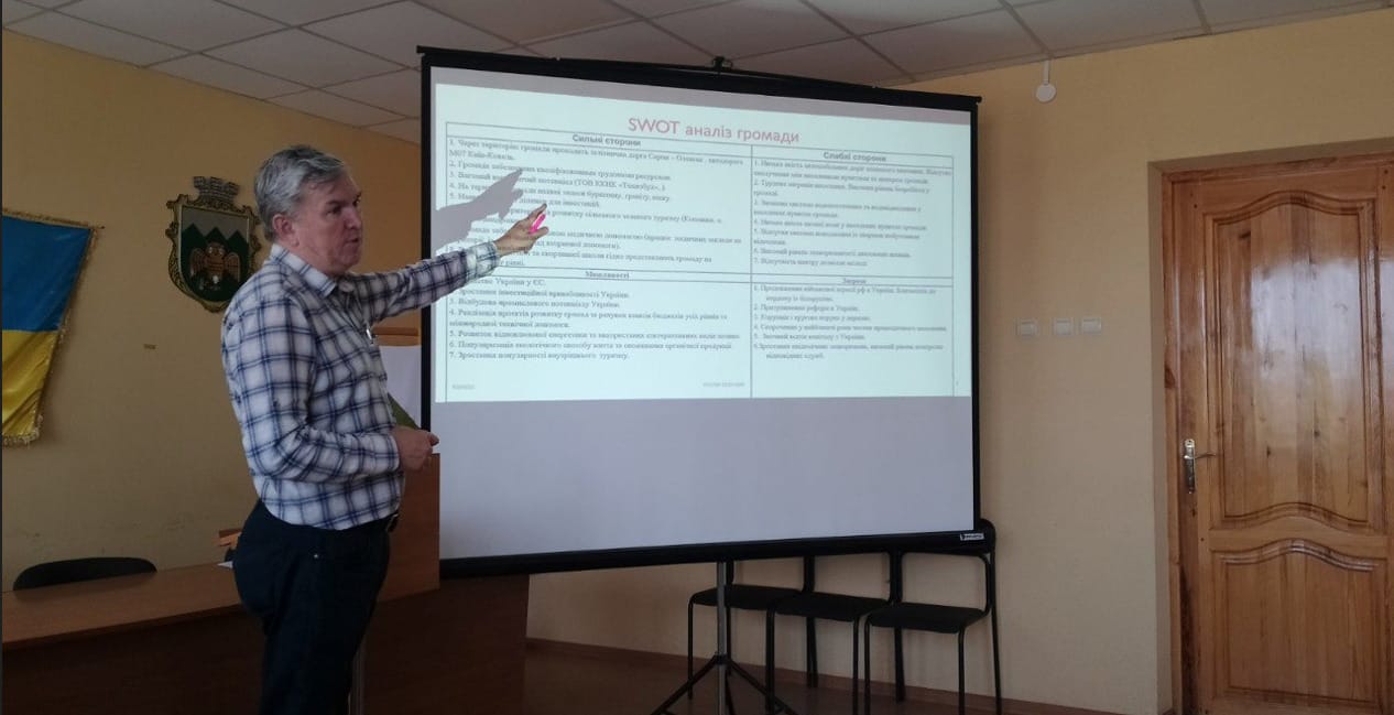 The second meeting of the working group on the creation of the Community Development Strategy, with the involvement of an expert from the USAID HOVERLA project. SWOT-analysis of the community was carried out and the development of specific measures and tasks was started
