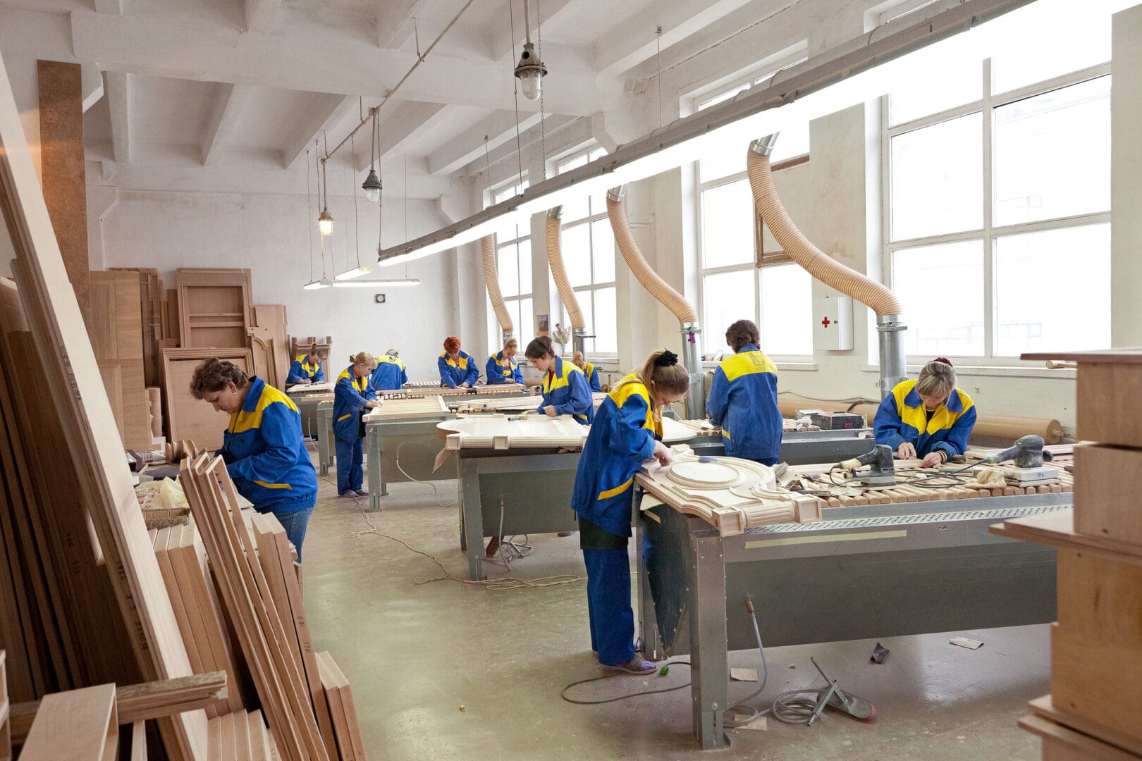 Employees of Furniture Factory MIRT during the furniture manufacturing process