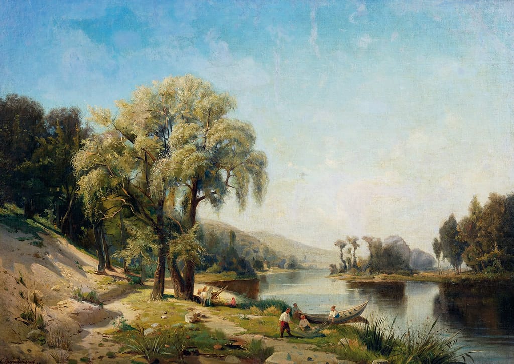  On the Donets River. Artist: Vasylkivskyi. 1885. Canvas, oil