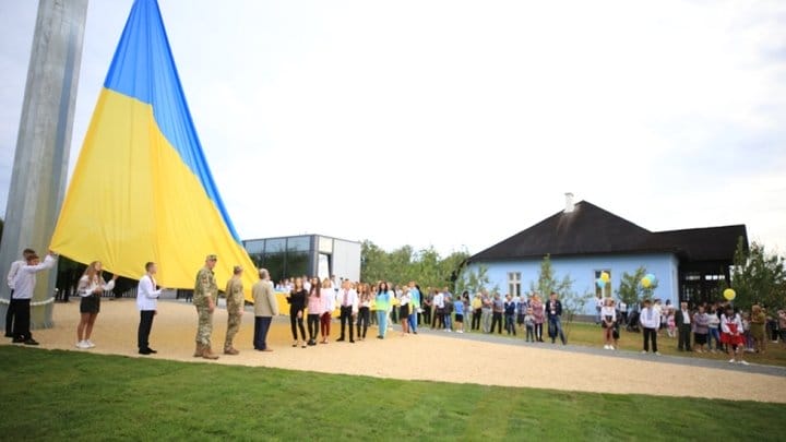   The largest State Flag of Ukraine in the Ivano-Frankivsk Region raised in the territory of the Museum