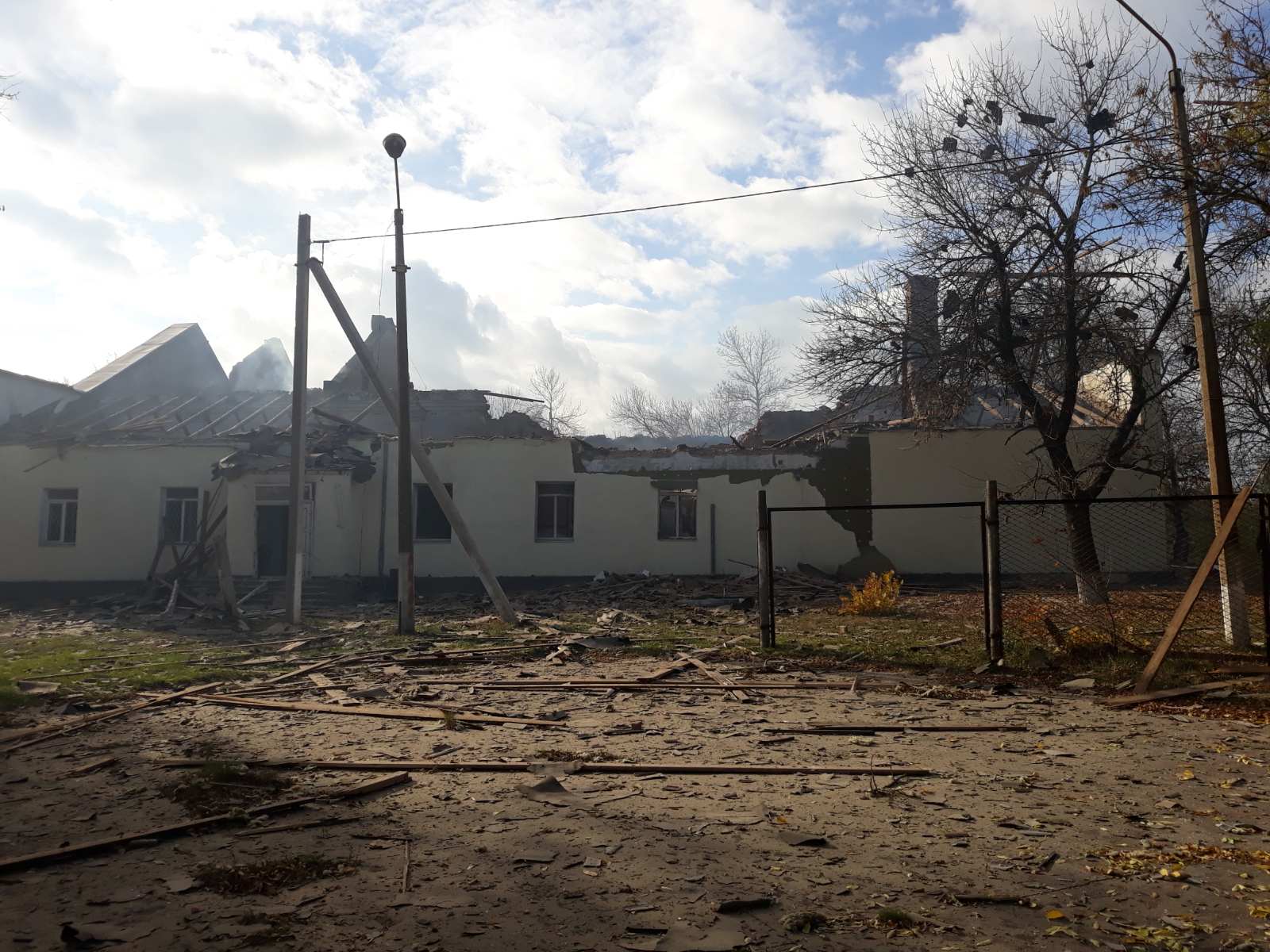 The local cultural center was destroyed by the occupiers