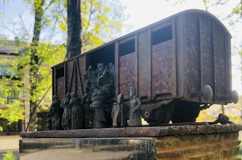 The mini-sculpture dedicated to the memory of the Holocaust Victims in the form of a 