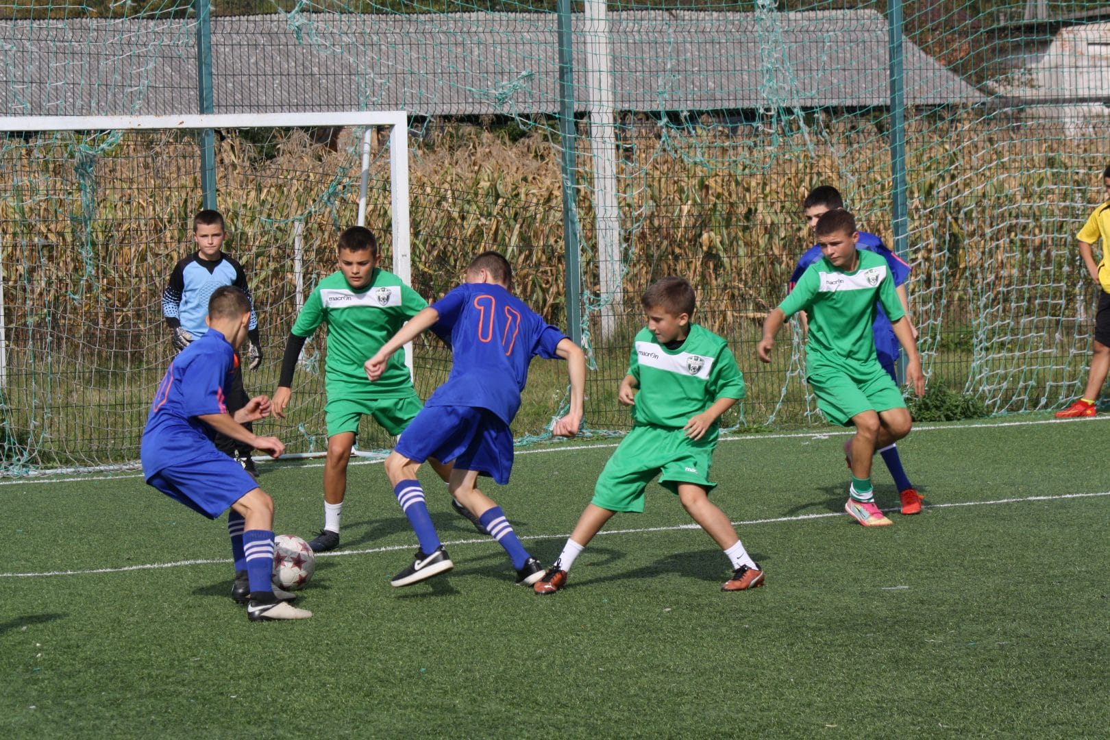 Football tournament between schoolchildren of local schools in the Bilky community