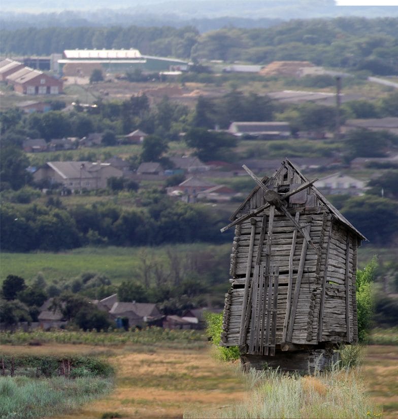 An old windmill in the village of Morozivka