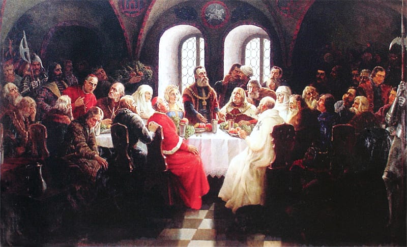 Congress of European Monarchs (copy of the painting “Vytautas the Great at the Congress in Lutsk”. Jonas Mackevičius, 1934)