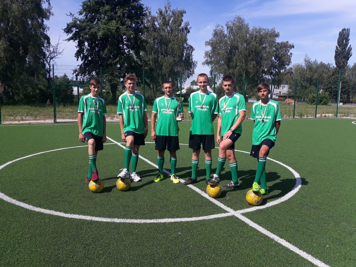 A football field with artificial turf is always at the service of children and young people