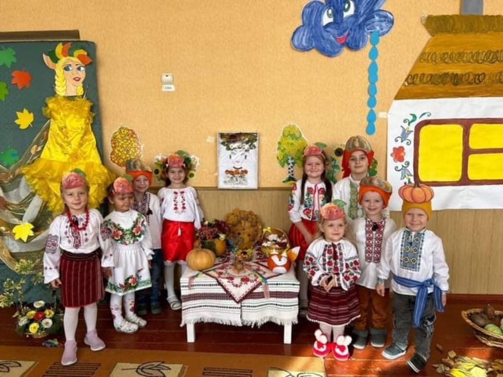 Autumn holiday in kindergarten