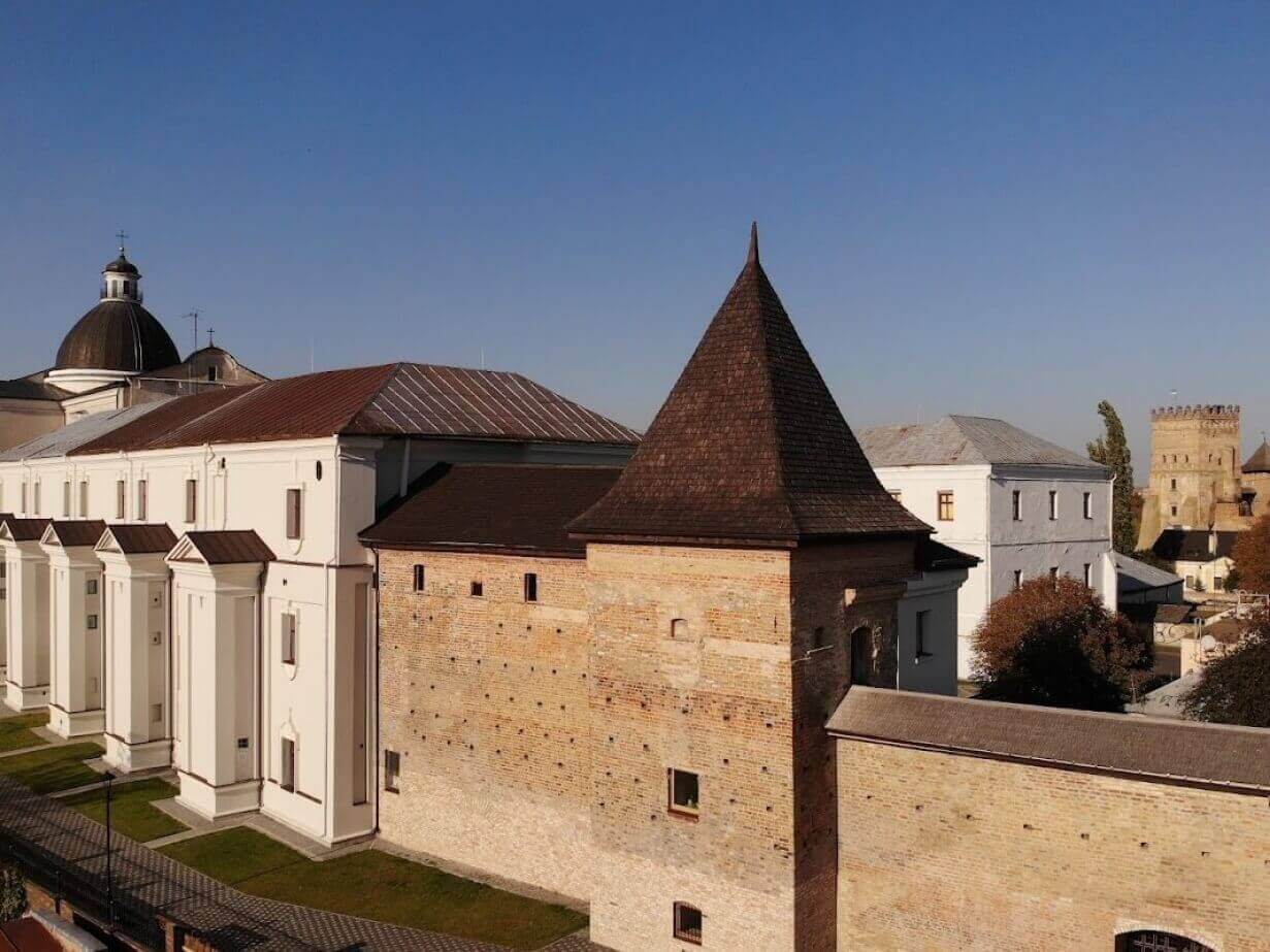 View of the old town (former Jesuit church and Chortoriisky tower)