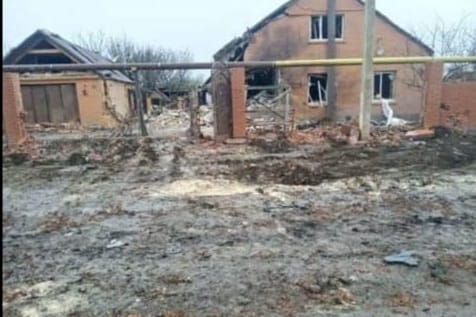 Consequences of shelling in the village of Tavrychanka