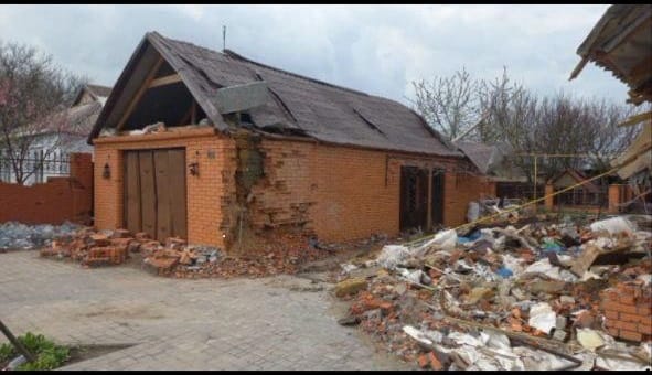 Consequences of shelling in the village of Tavrychanka