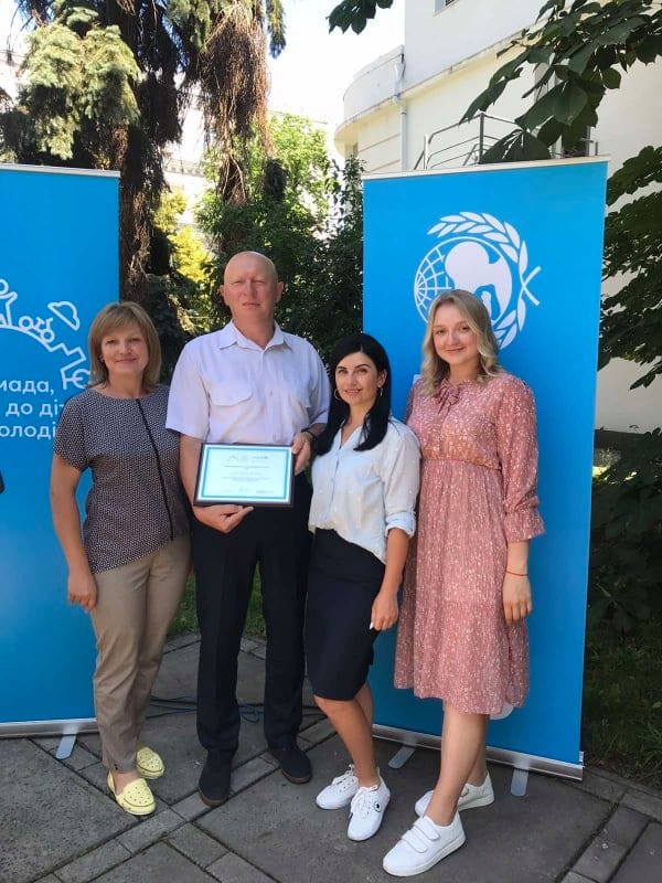 Representatives of the Bereza Village Council during the ceremony of awarding the status of a candidate of the UNICEF Child and Youth Friendly Community Initiative