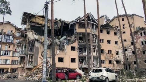 Destroyed house in Irpin