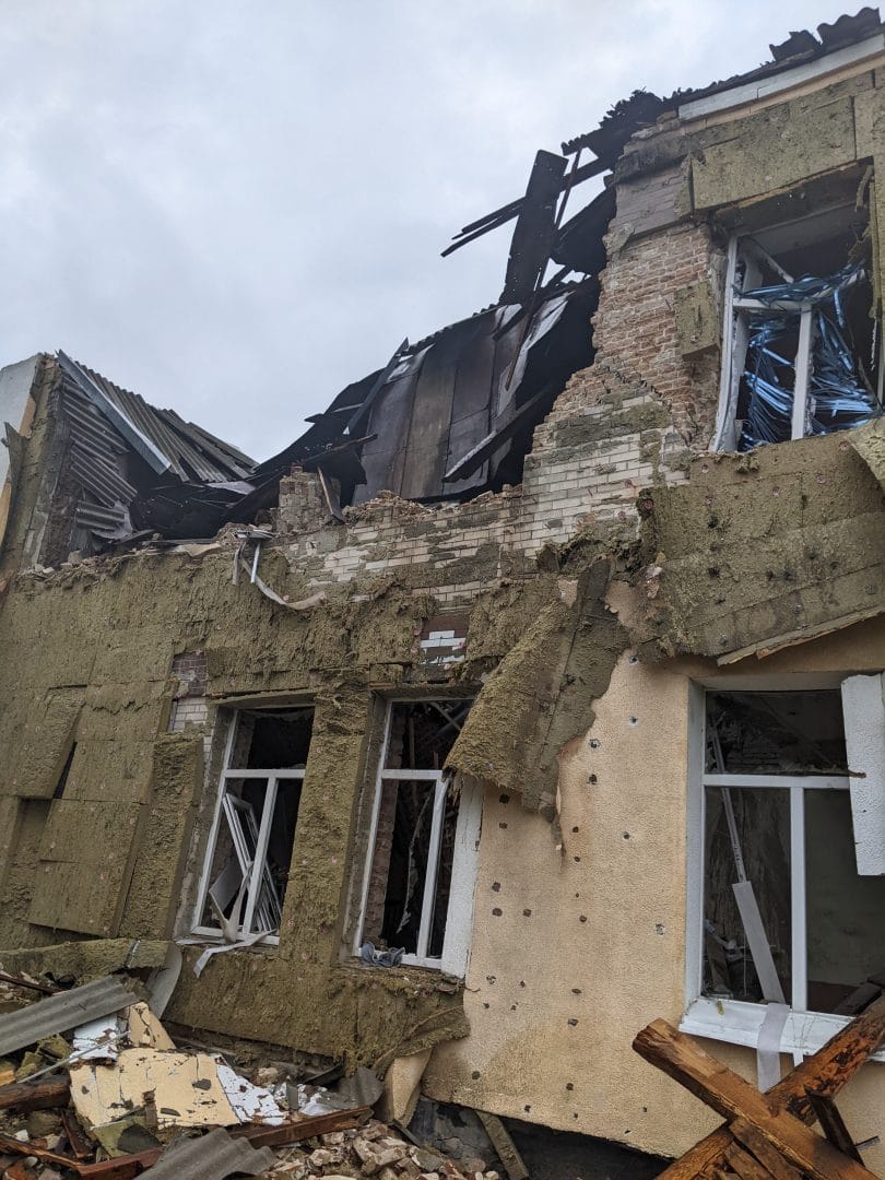 Destruction of the Esman secondary school after russian shelling