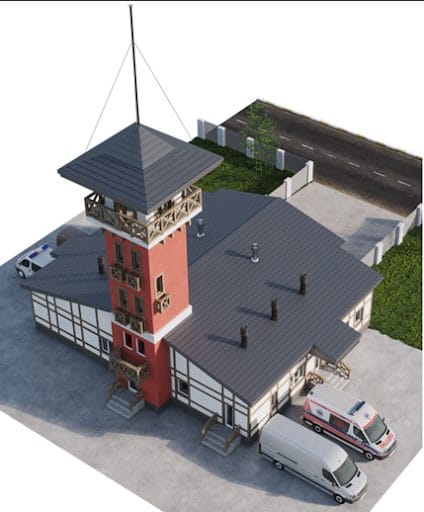 Visualization of the municipal fire station project design