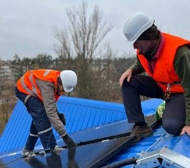  Installation of solar panels at one of the schools of the Irpin urban territorial community