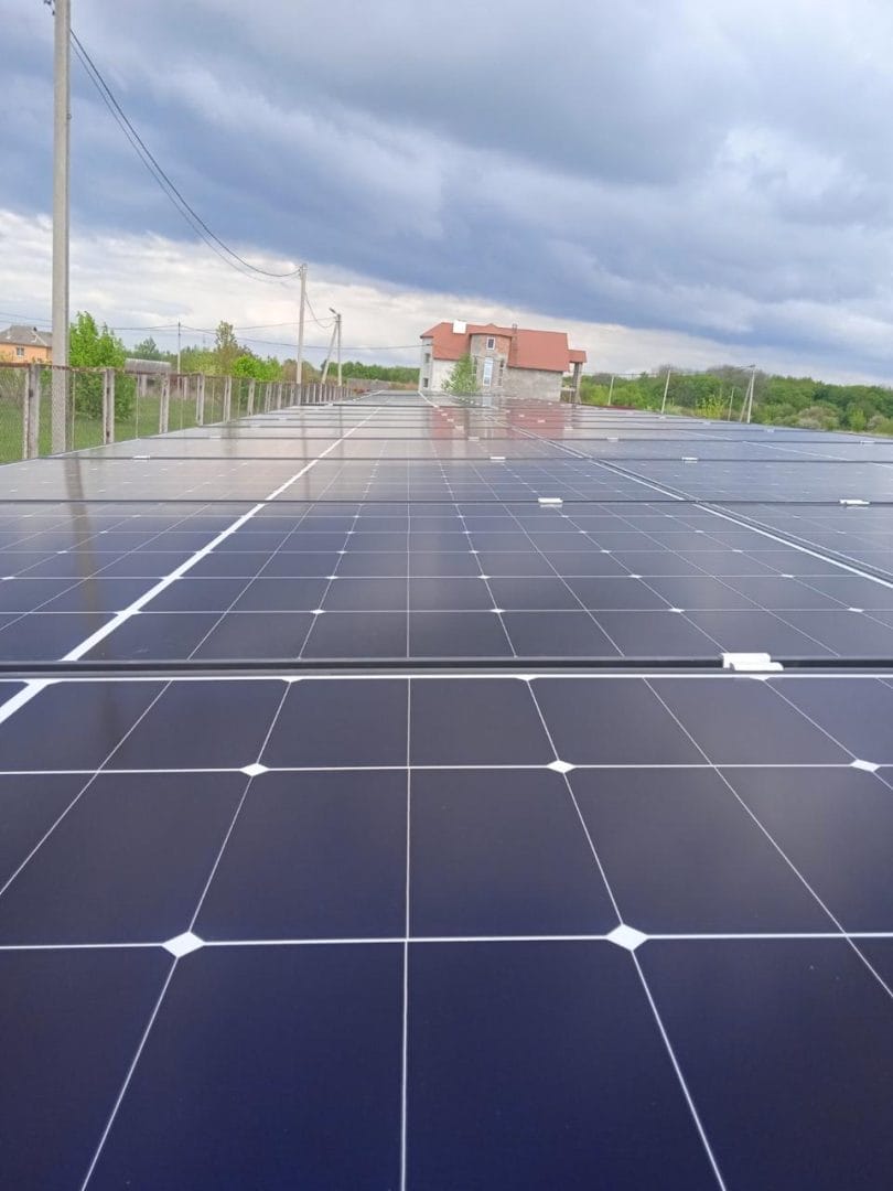 The first stage of installation of solar panels on the territory of the water lifting station