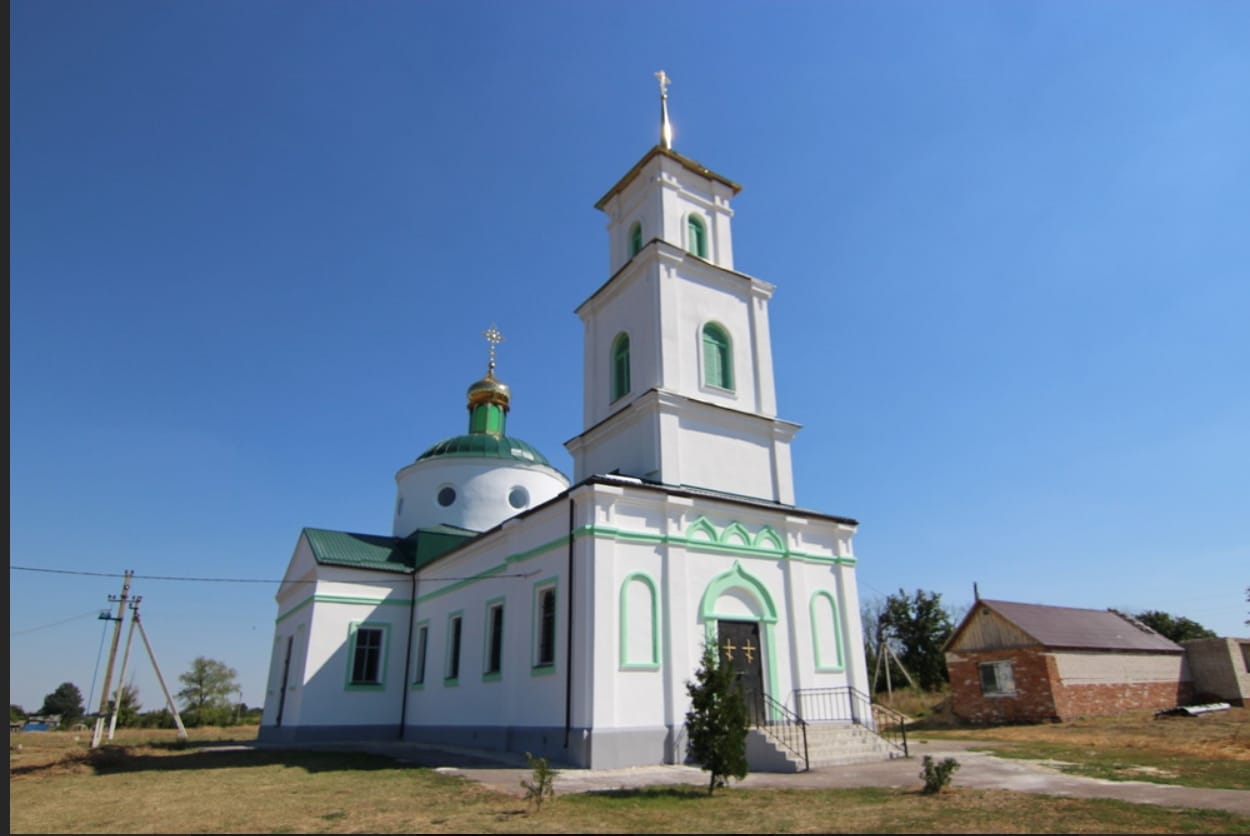 The restored Trinity Church in the village Hrakove with the renovated bell tower