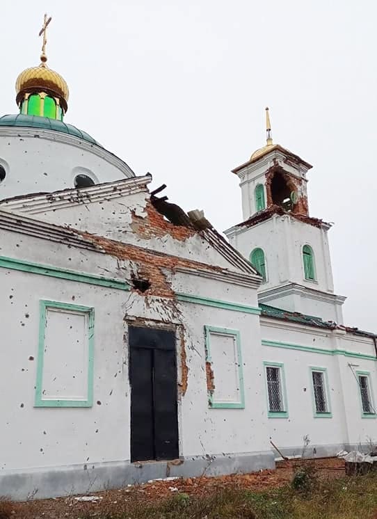 The church after the russian shelling