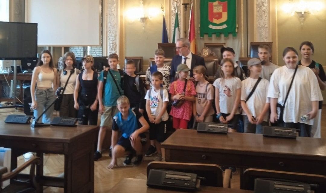 Children of the Novyi Rozdil territorial community in the municipality of Bergamo, Italy.