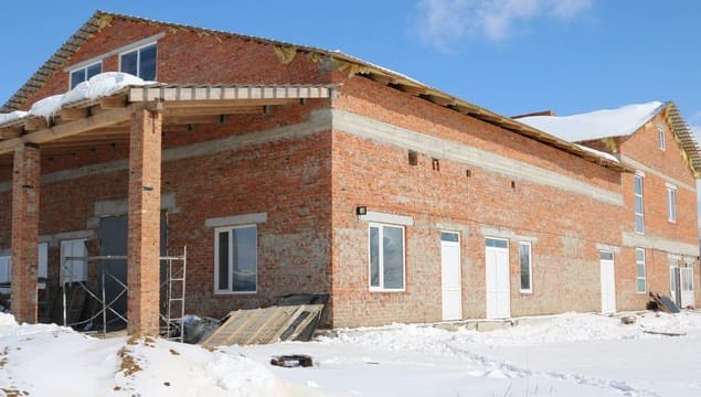 The building of the milk factory in the village of Antonivka