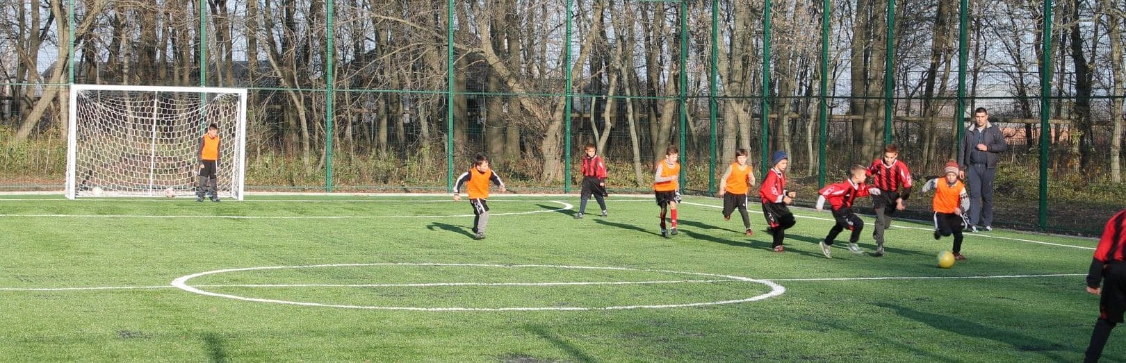 Training of the junior football team in the settlement of Skorokhodove