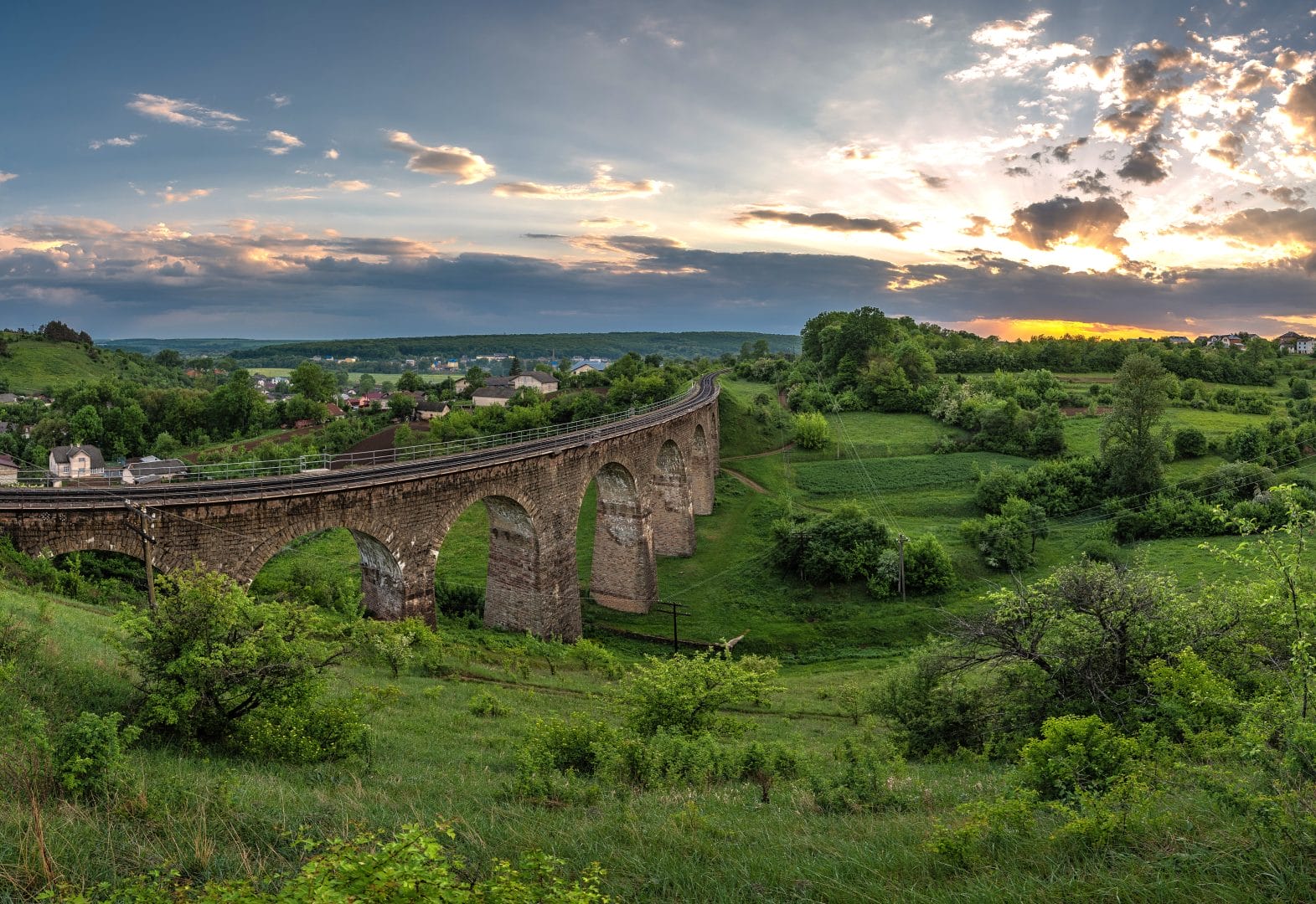 Plebanivka railway viaduct bridge of 1896