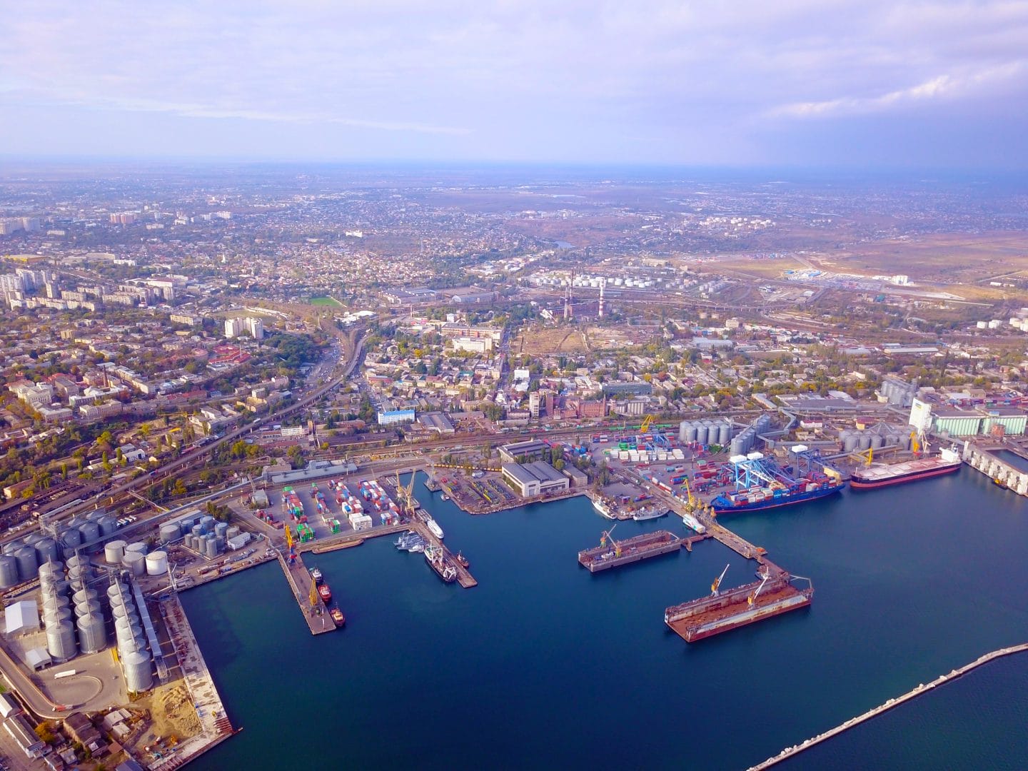 Panoramic view of the Odesa Sea Port