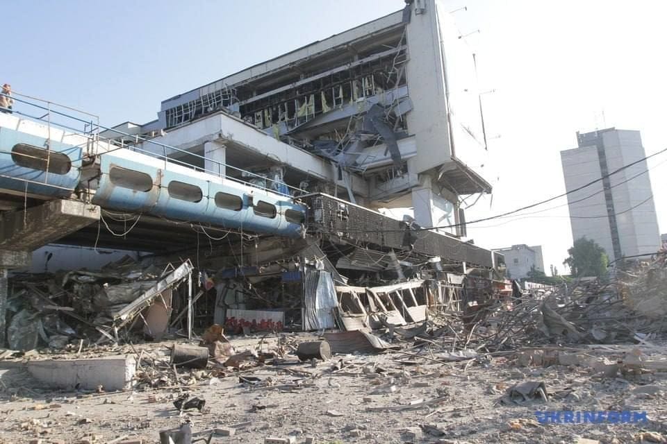 Destruction after shelling by the russian army in Dnipro