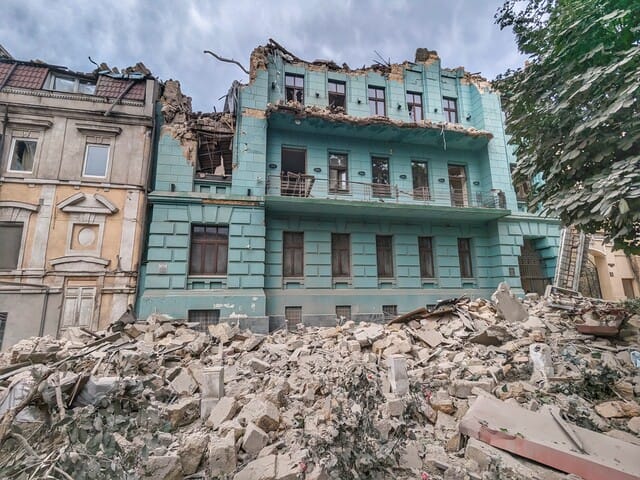 Destruction of the historic center of Odesa during a missile attack