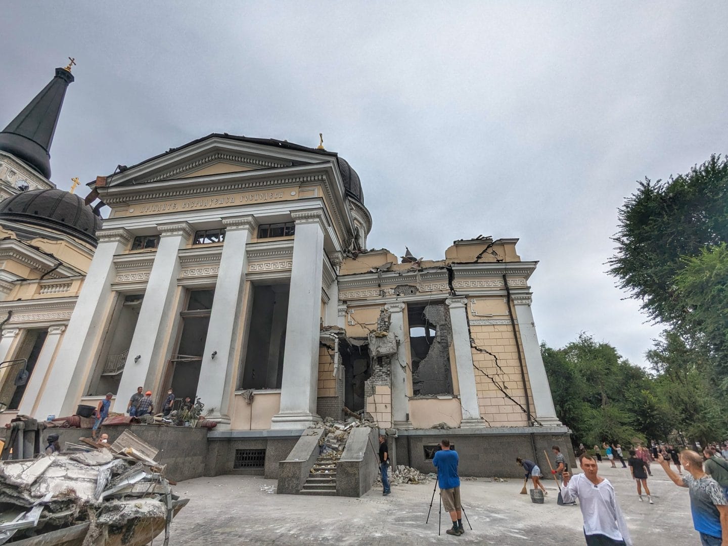 Destroyed Transfiguration Cathedral after a missile attack 