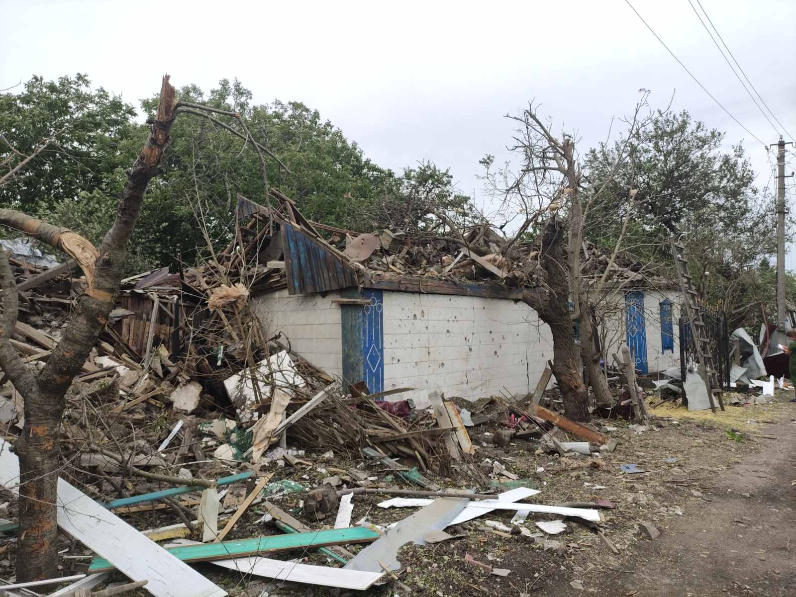 Destroyed houses after russian missile strikes